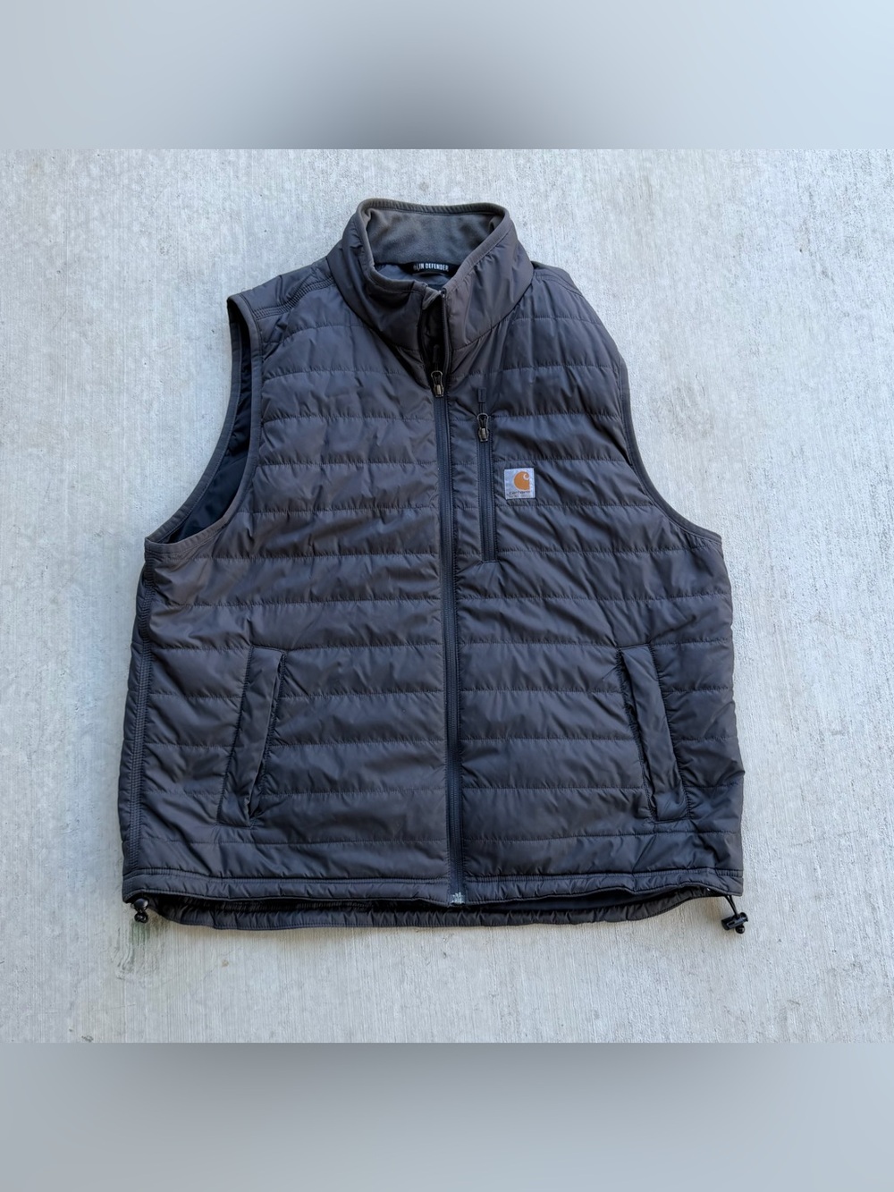 Carhartt Rain Defender Quilted Vest Men Size XL Gray Tech Workwear